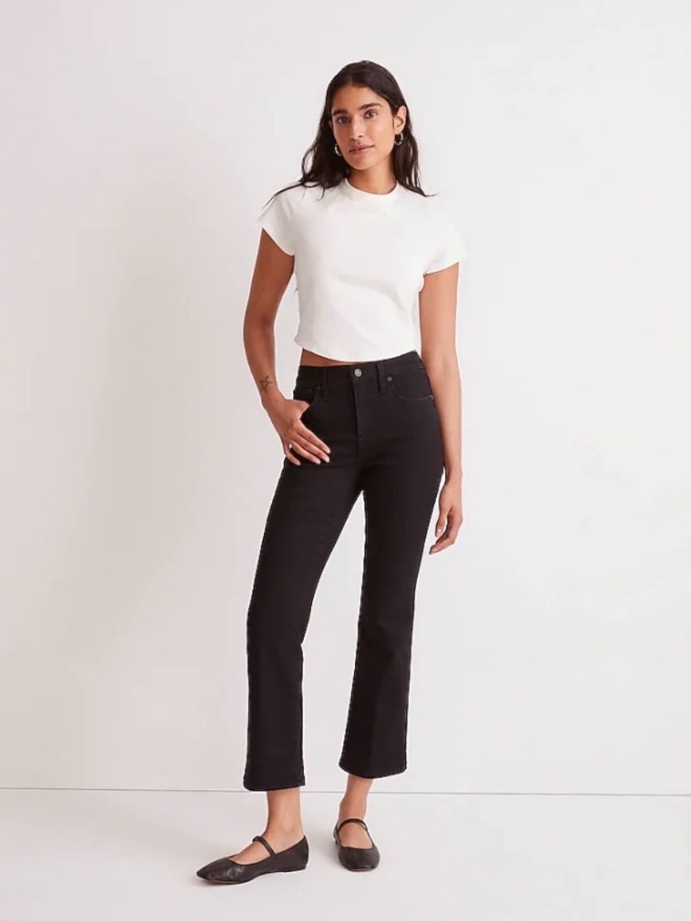 Madewell Black Cropped Bootcut Jeans